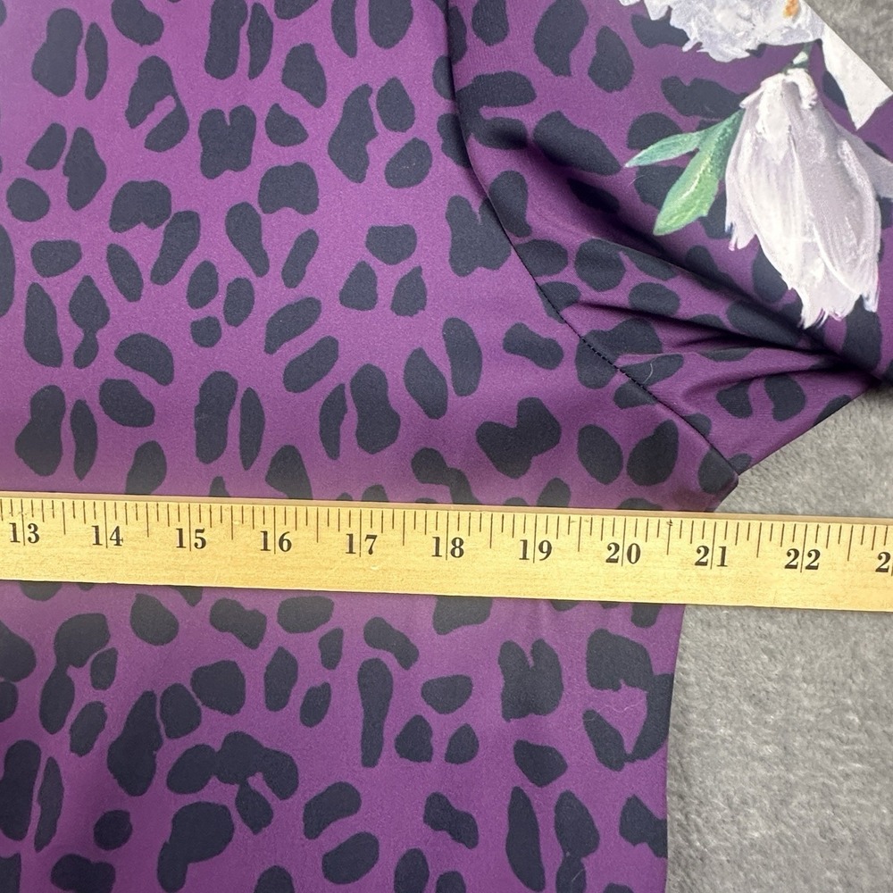 Ted Baker London Bomber Jacket Womens Size 4 Purple Magnolia Flower Animal Print - Picture 13 of 15
